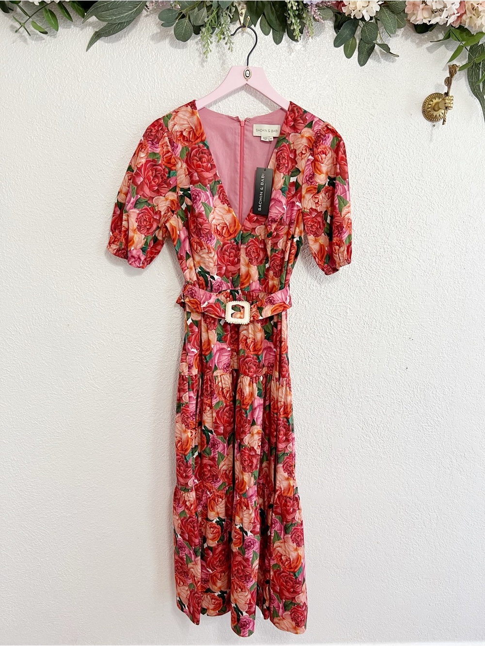 NWT Sachin & Babi Carina Belted Floral Dress - Picture 8 of 14